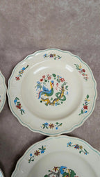 Lot de 5 assiettes creuses Salins décor oiseaux