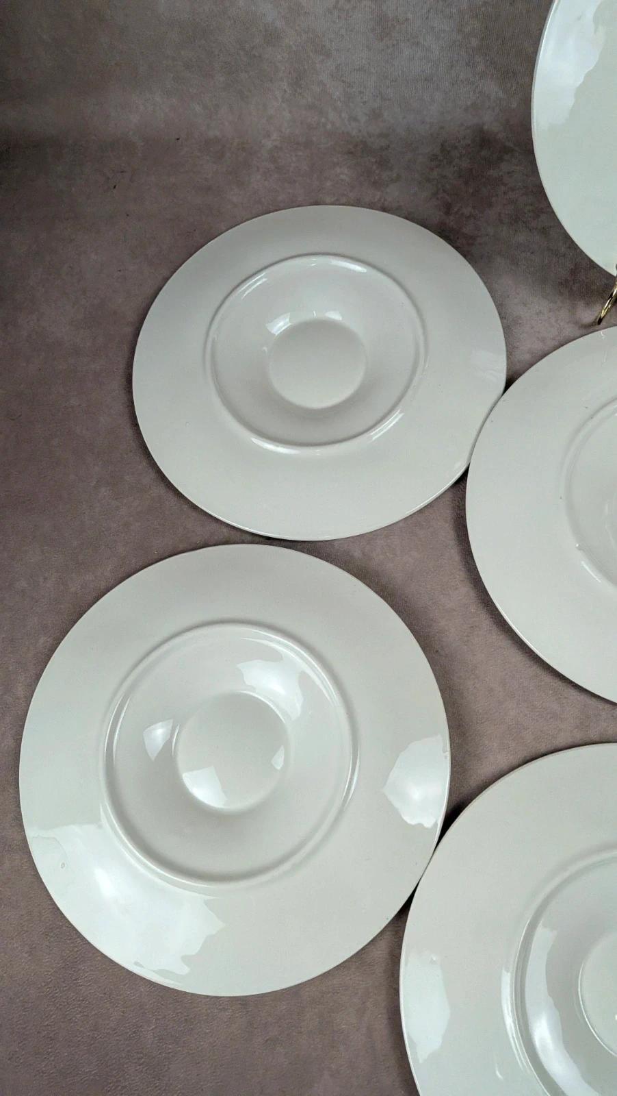 Service 12 assiettes à huîtres + grand plat Longchamp majolique vert coquillage vintage