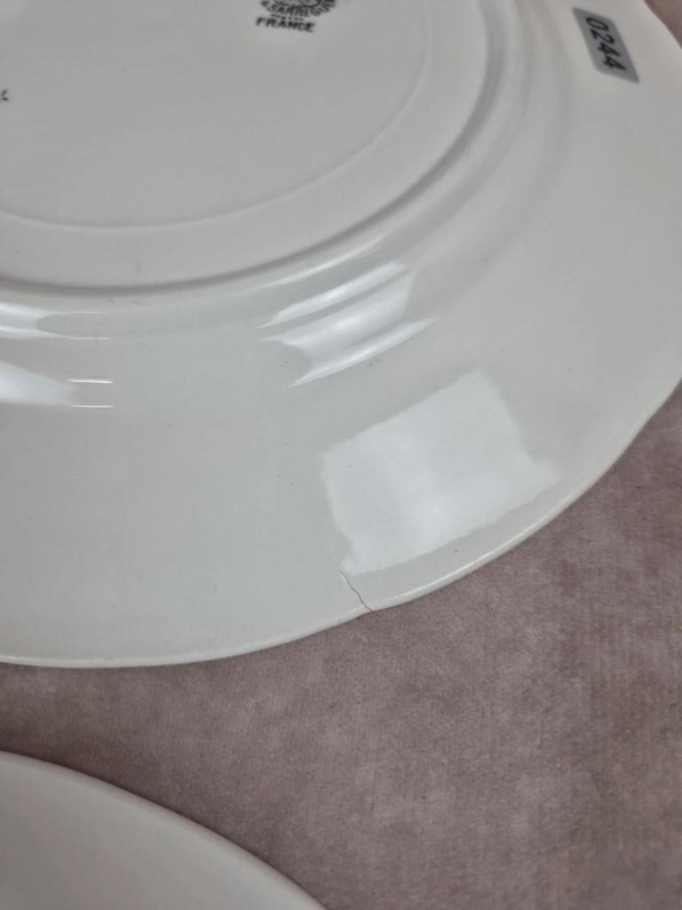 Série complète 12 assiettes parlantes Digoin Sarreguemines, terre de fer, Les Fleurs vintage