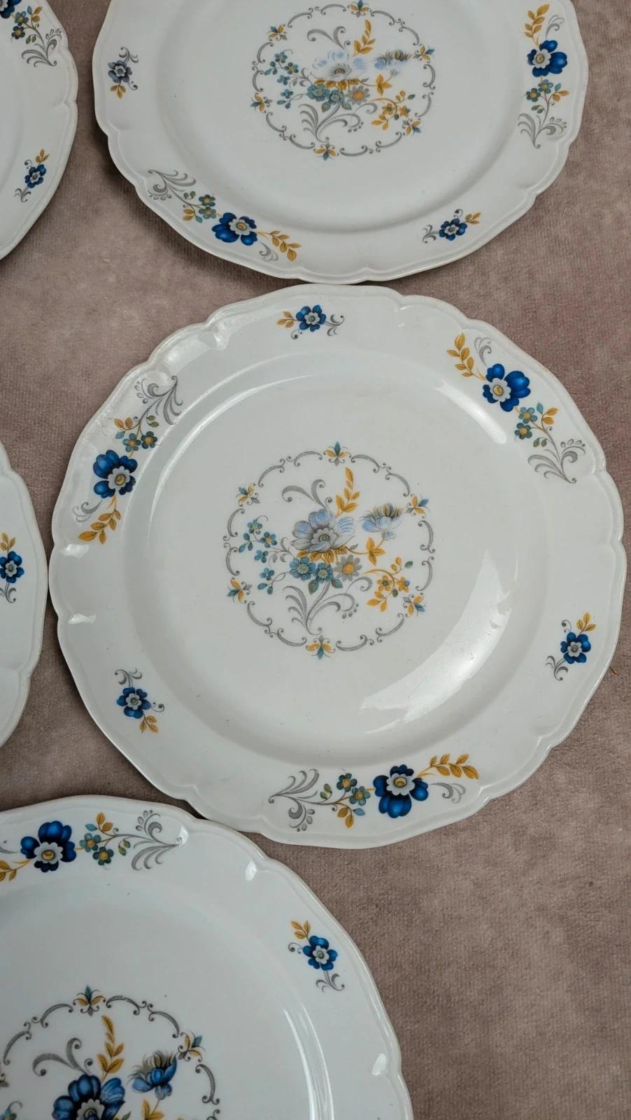 Lot de 5 assiettes à dessert anciennes Limoges U.l.i.m