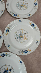 Lot de 5 assiettes à dessert anciennes Limoges U.l.i.m
