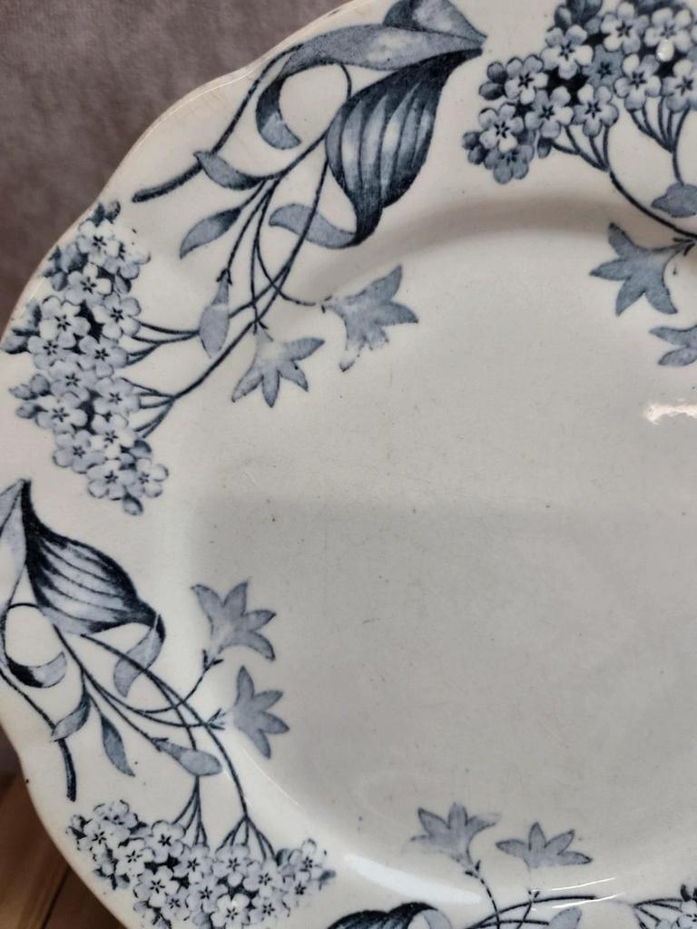 Lot de 2 assiettes terre de fer Longchamp modèle Lila Art nouveau 22 cm