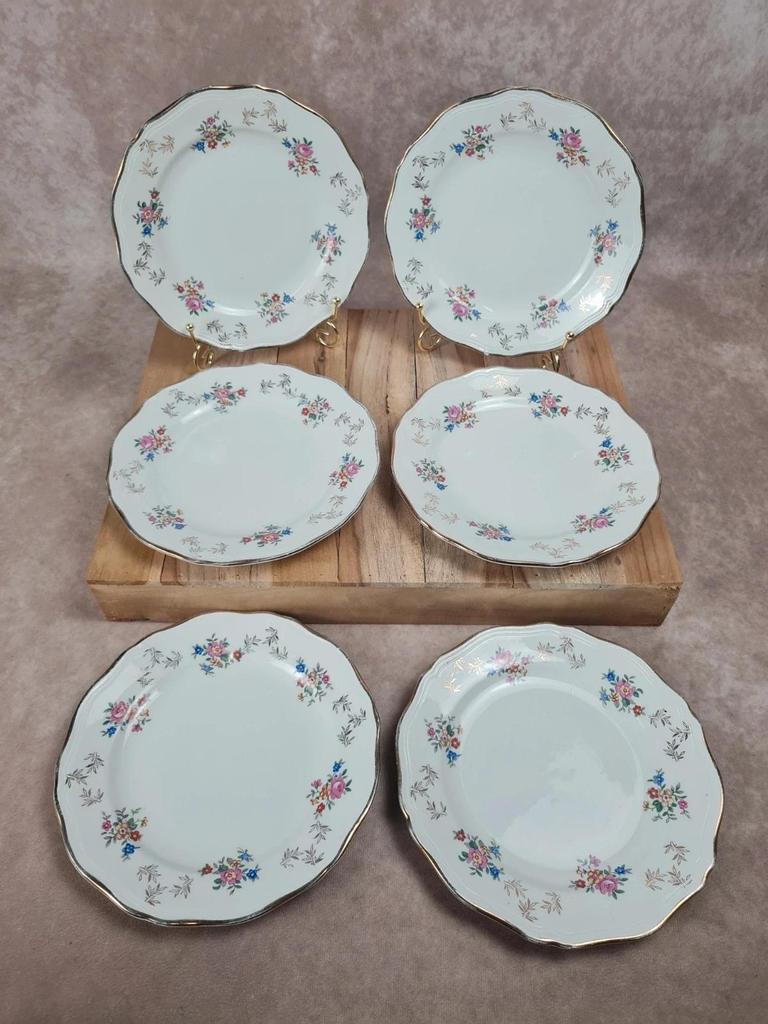 Lot de 6 assiettes à dessert fleuries L’amandinoise 🌸🍰