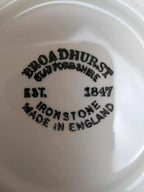 Coupelles anglaises terre de fer Broadhurst Staffordshire toile de Jouy rouge