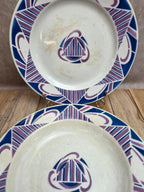 Assiettes Moulin des Loups modèle Charente – Art Déco – 1 plate + 1 creuse