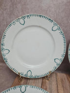 Lot de 4 assiettes anciennes Terre de fer Saint-amand décor vert 🌿