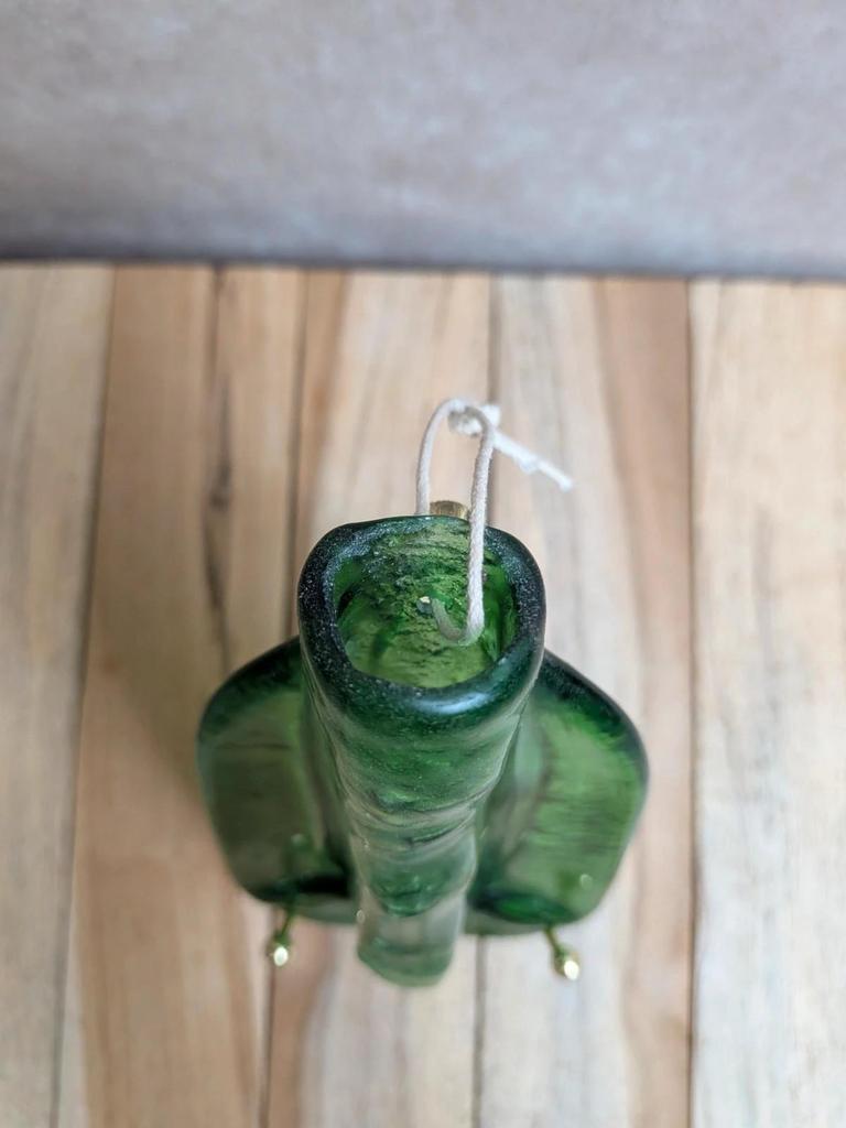 Soliflore mural en verre vert – style Art déco