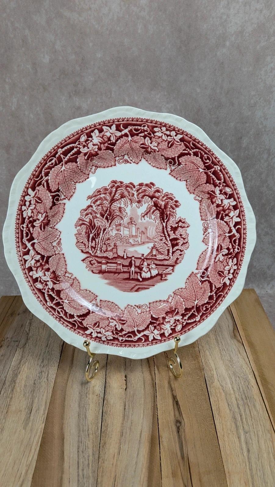Assiette ancienne Mason’s Vista rouge – décor romantique anglais