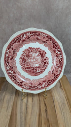 Assiette ancienne Mason’s Vista rouge – décor romantique anglais