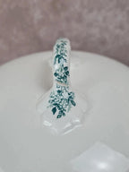 Soupière ancienne Longwy 🍃🌼 en faïence française – décor fleuri vert