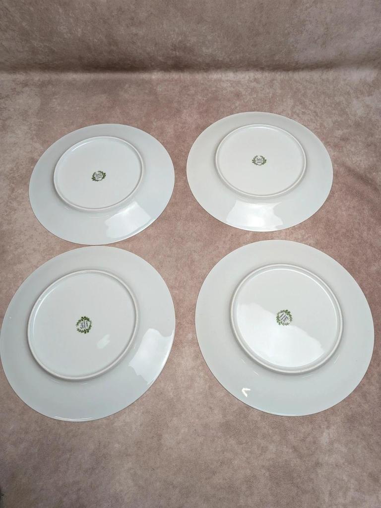 Lot de 4 assiettes plates Limoges dorure