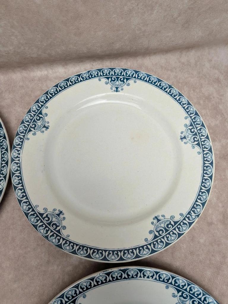 Lot de 5 assiettes plates Terre de Fer St Amand modèle Andrinople