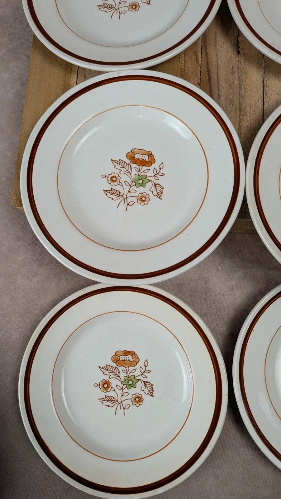 Lot de 6 assiettes + plat Gien modèle Germigny