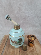 Lampe Berger ancienne en porcelaine St-méen 🎨 Scènes équestres 🐎 Années 50/60