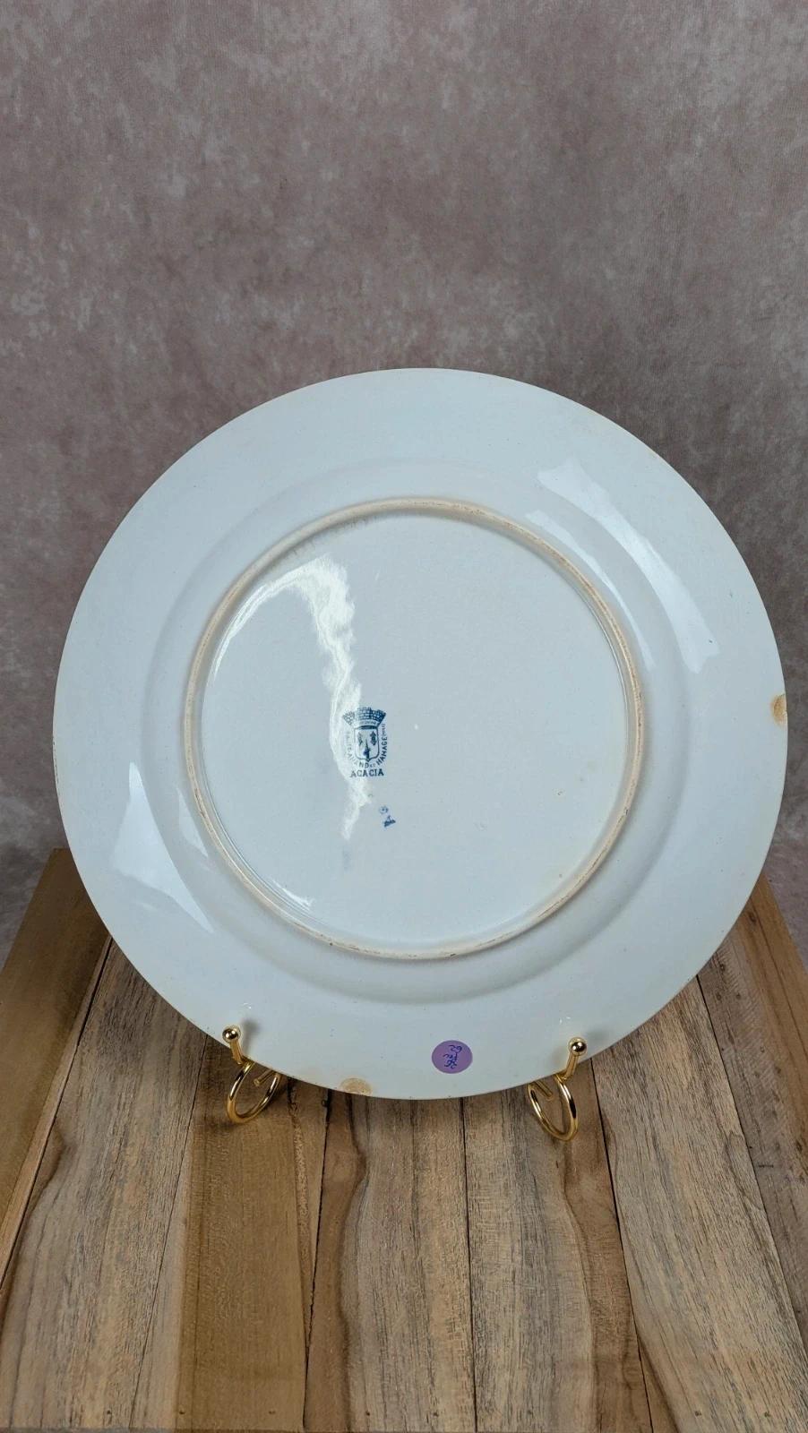 Plat rond ancien Saint-amand Hamage modèle Acacia
