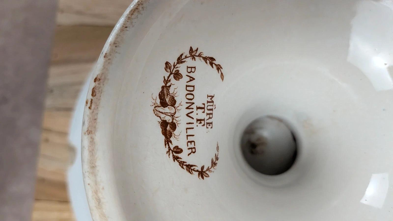 Compotier ancien Badonviller modèle Mûre en terre de fer