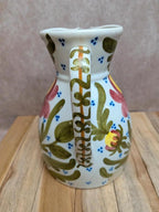 Pichet ancien en faïence décor floral peint main – esprit campagne
