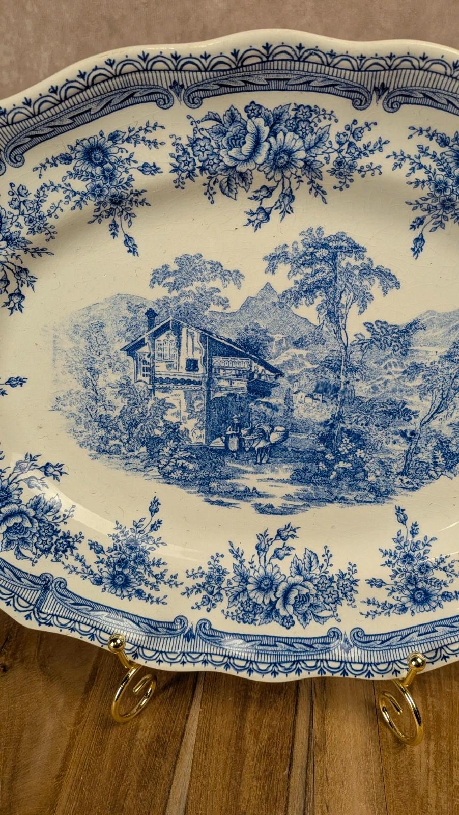 Plat ovale ancien Lunéville – Modèle The Cottage –