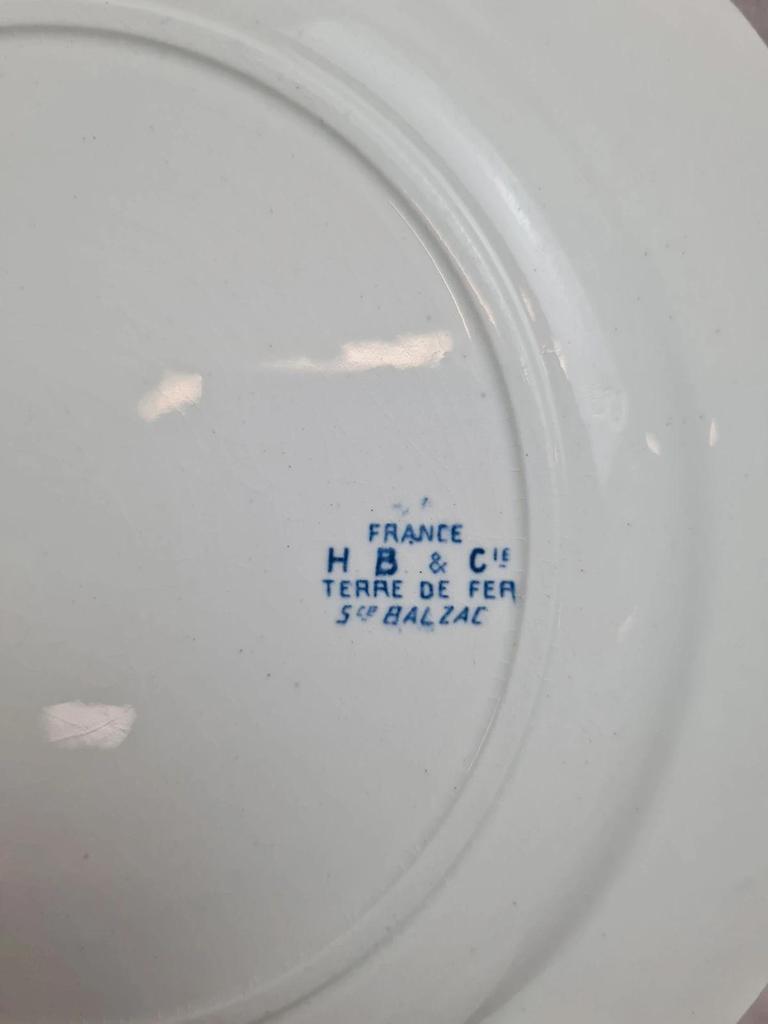 Lot de 6 assiettes Terre de Fer Hb & Cie – Service Balzac bleu 💙