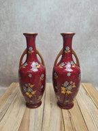 Paire de vases Sarreguemines modèle 1729 – vers 1895 – dépôt Émile Bourgeois – pièce rare