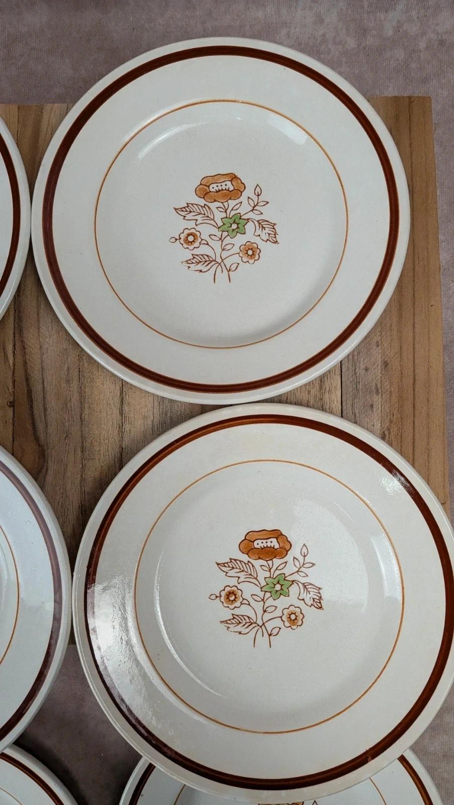 Lot de 6 assiettes + plat Gien modèle Germigny