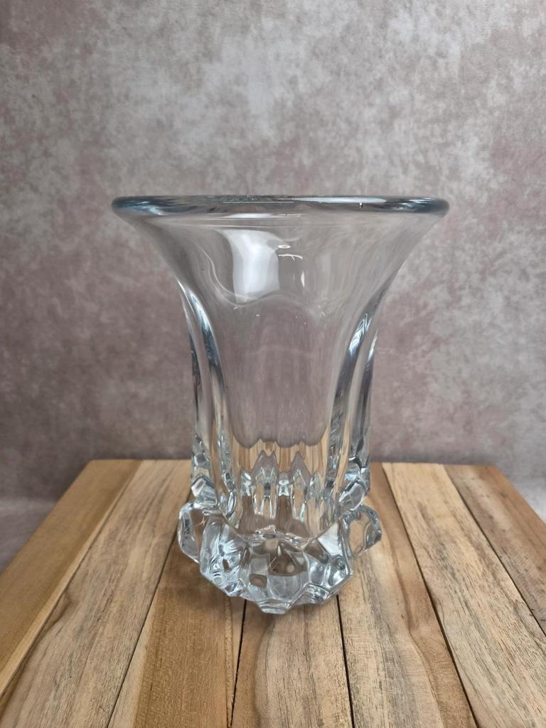 Vase en cristal Art Vannes – grand modèle vintage 24 cm