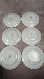 Lot de 6 assiettes creuses anciennes Seranord Saint-amand – Modèle Chambord