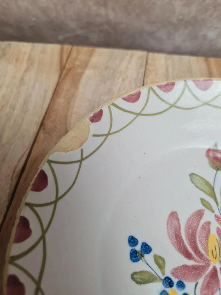 Tasse et sous-tasse ancienne faïence décor floral vintage 🌸