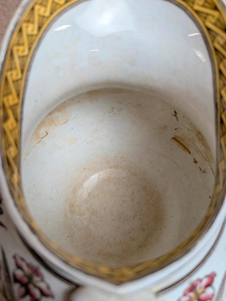 Ancien pot à lait Sarreguemines U&c – Terre de fer – Modèle Derby polychrome