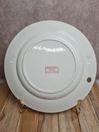 Plat rond vintage Sarreguemines Fontanges rouge – Terre de fer ancienne 🌿