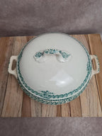 Soupière ancienne Longwy modèle Mireille 🌿 Terre de fer verte – charme authentique