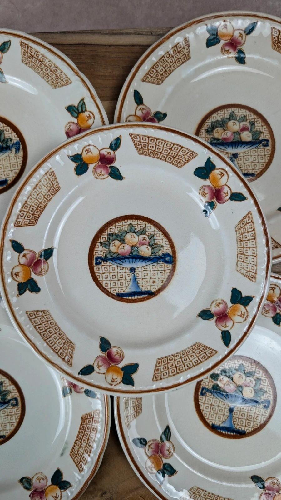 Lot de 6 assiettes à dessert Longwy – Modèle Maurice