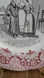 Assiette parlante ancienne – Terre de fer – Creil & Montereau – Nos domestiques n°10