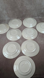 Lot 9 assiettes plates Longchamp Terre de Fer modèle Cannes