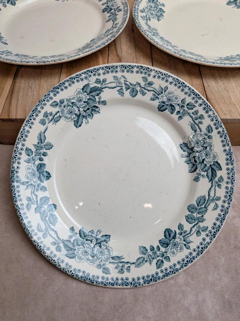 Lot de 3 assiettes plates en terre de fer Debray – Service Guadeloupe