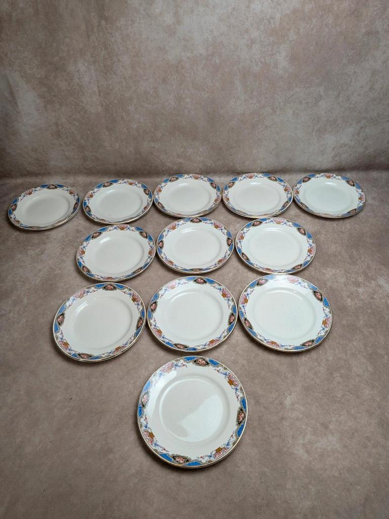 Service à gâteaux vintage Digoin Sarreguemines – 1 plat + 10 assiettes à dessert