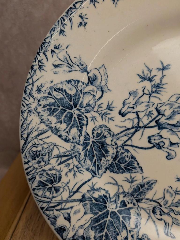 Assiette ancienne Terre de Fer Gien modèle Cyclamen