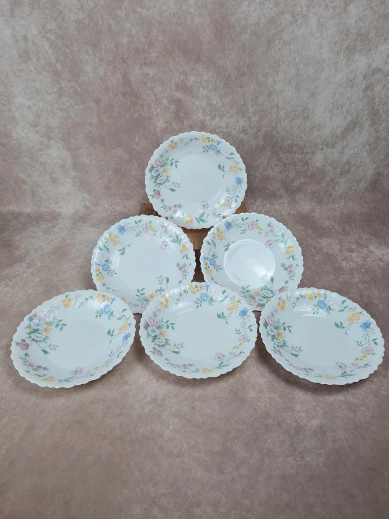 Assiettes creuses Arcopal à fleurs, lot de 6 🌸