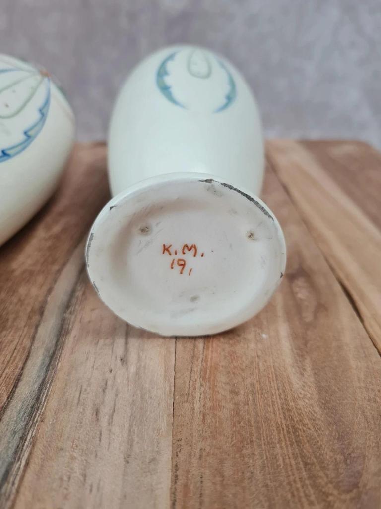 Paire de vases Art nouveau Arnhem 🇳🇱 faïence peinte main vers 1911 🌿