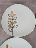 Lot de 6 assiettes plates vintage Niderviller style Capron Vallauris