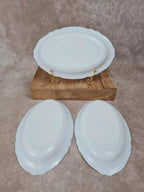 🌿 Lot de 3 plats ovales Arcopal Myosotis vintage 🌸