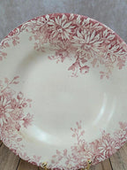 assiette creuse terre de fer Gien fleur d’automne ancienne