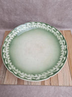 Compotier ancien sur pied Lunéville St Clément décor trèfles vert 🌿