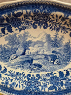 Ravier ancien Villeroy & Boch Burgenland – Décor bleu paysage et fleurs