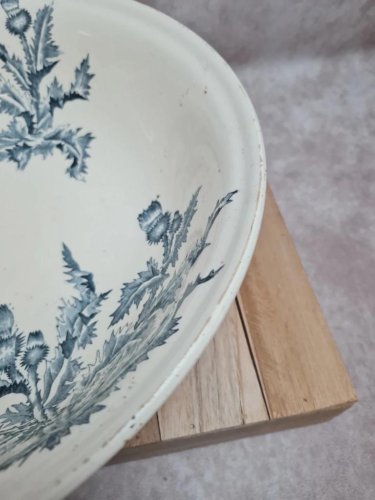Grand saladier / bassine Longchamp modèle Chardon – décor oiseaux terre de fer 🐦🌿