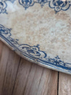 Ravier ancien Jules Veillard Bordeaux décor Moustier – Terre de fer Xixe siècle