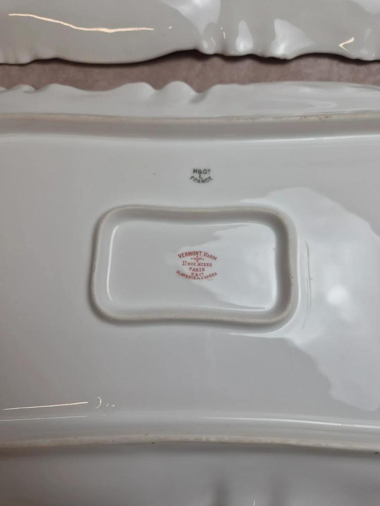 Paire de grands plats Haviland Limoges pour Vermont Marin Paris vers 1890