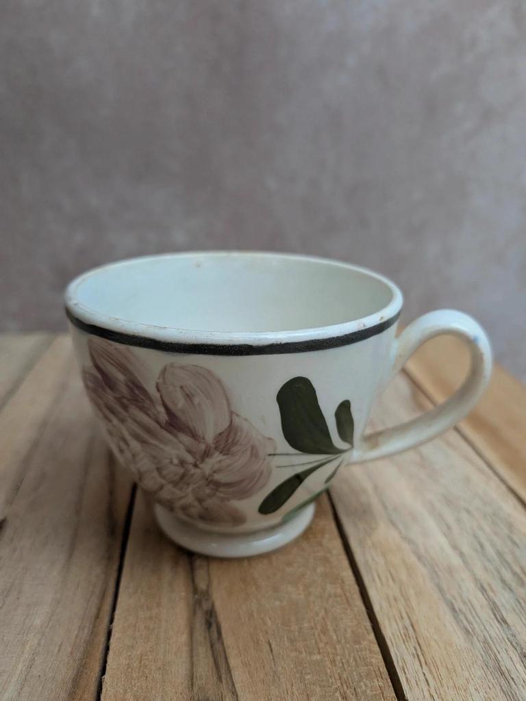 Lot de 2 tasses anciennes terre de fer Creil et Montereau – Xixe