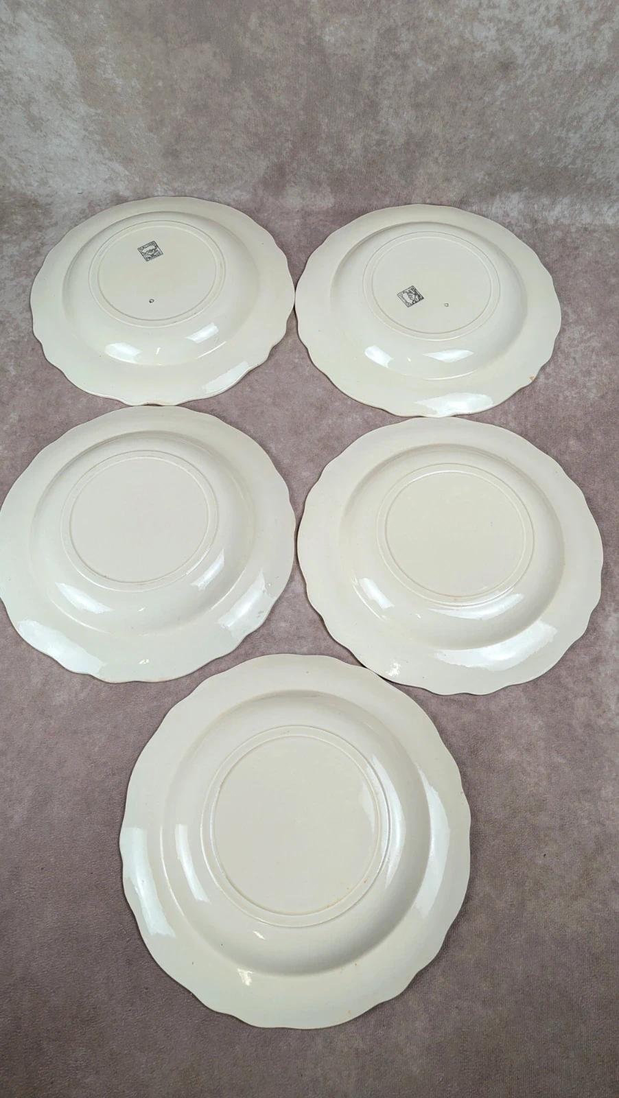 Lot de 5 assiettes creuses Salins décor oiseaux