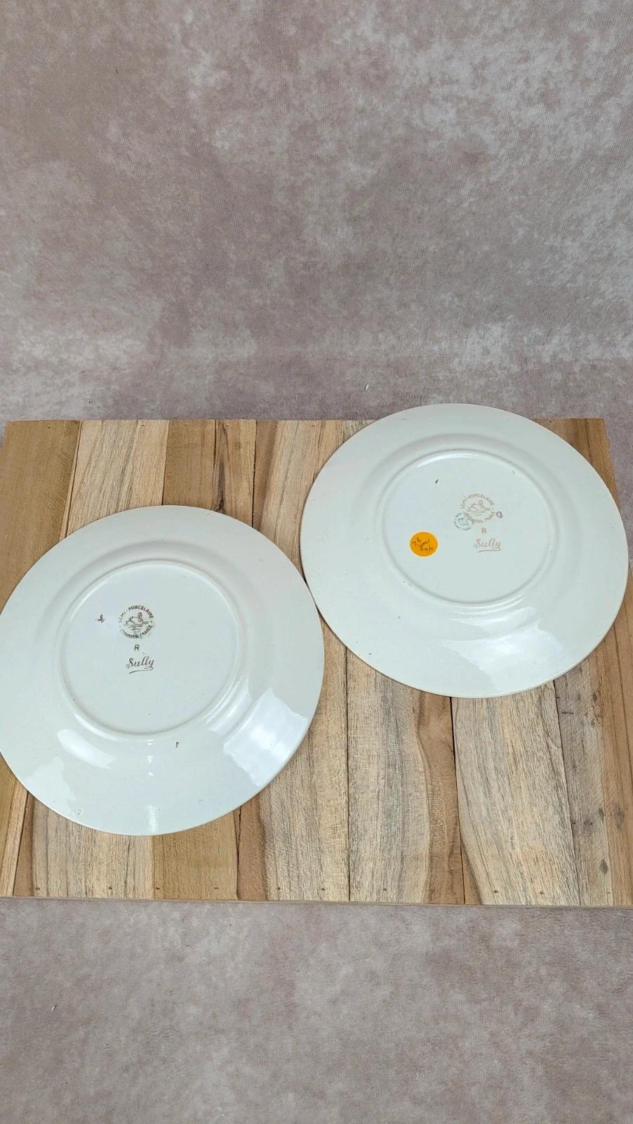 Lot de 2 assiettes à dessert vintage Cerranor – modèle Sully